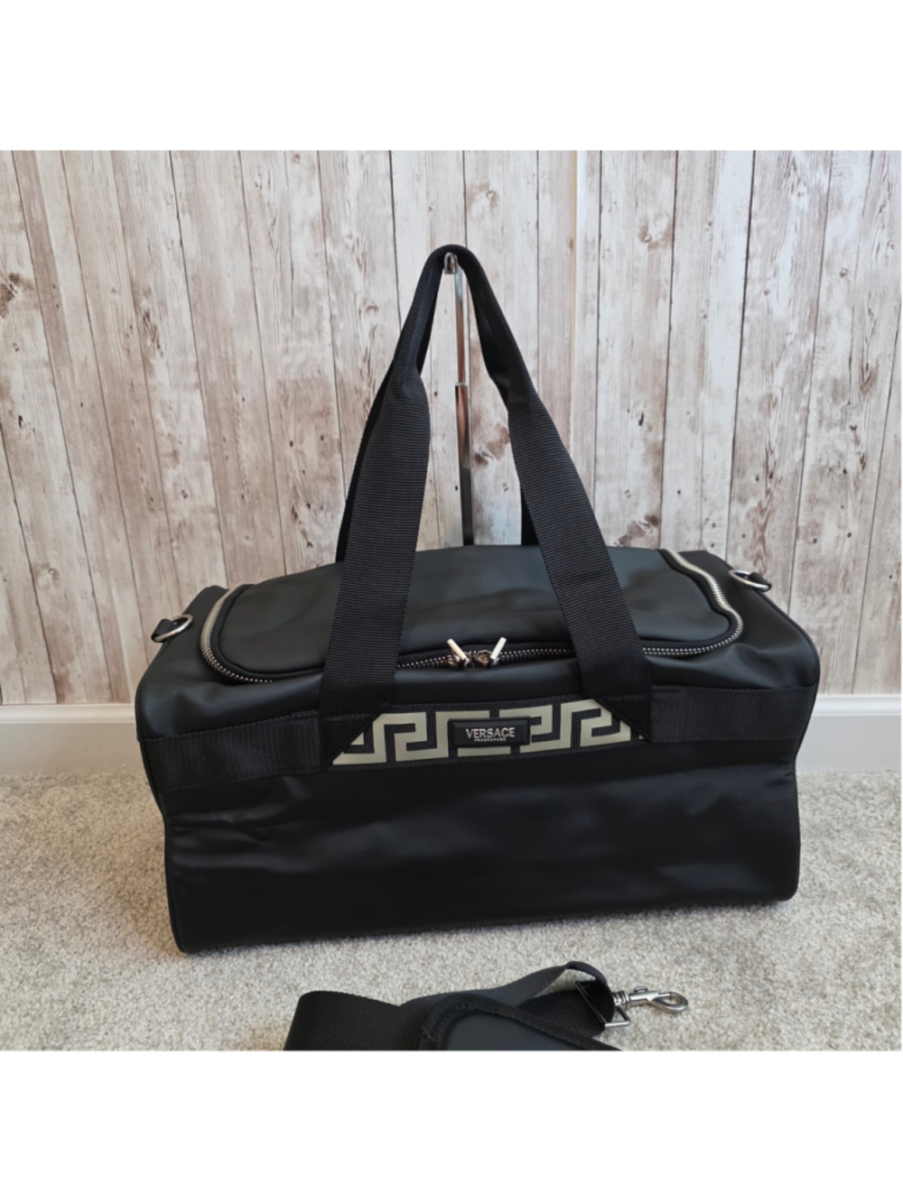Men's Versace Fragrances Black Duffel Bag NWOT